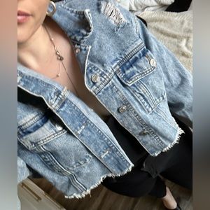 Cropped jean jacket